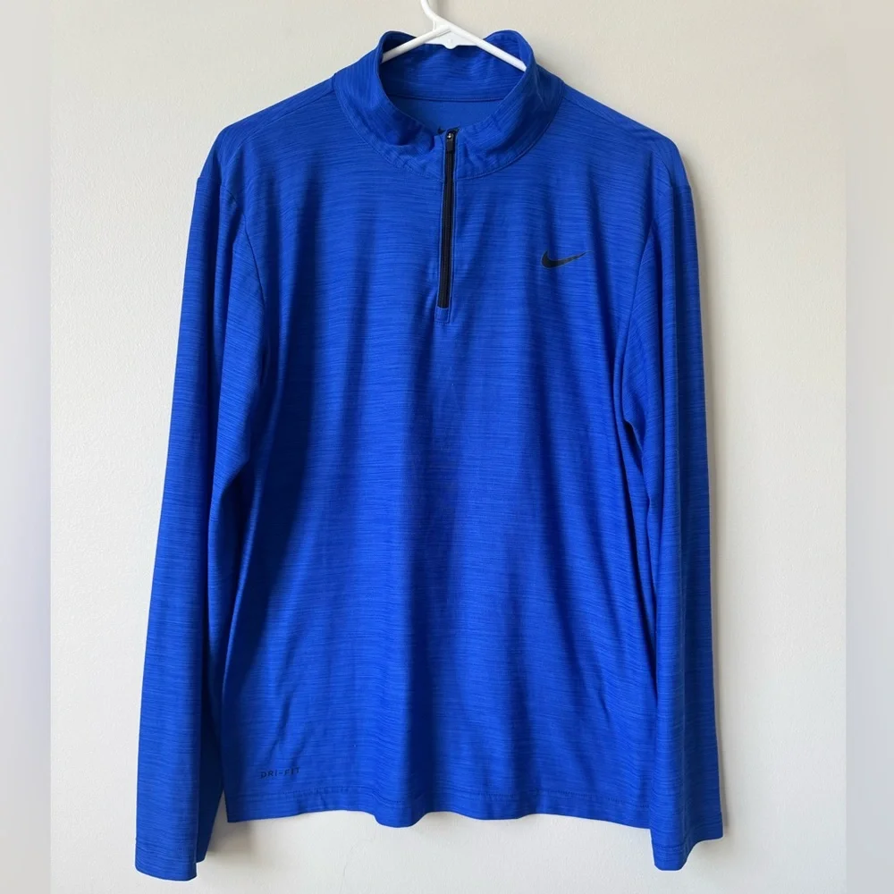 Nike‎ Breathe Dri-Fit Royal Blue Quarter-Zip Top